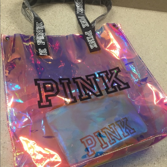 victoria's secret pink clear bag